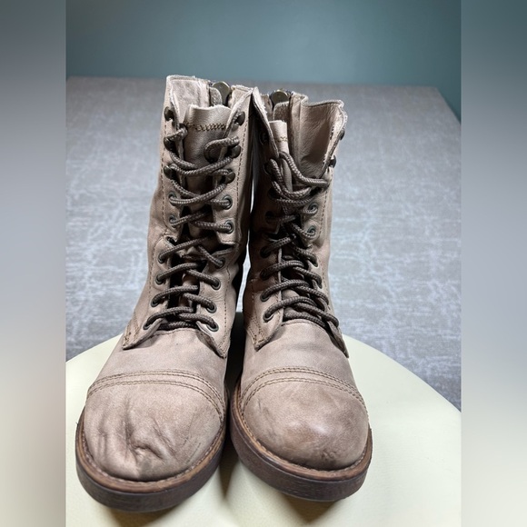 Steve Madden Munch Military Leather Lace up Moto Boot Womens Size 9 - Picture 9 of 10